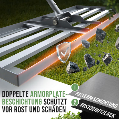 Ergonomic lawn squeegee with click system