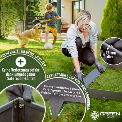 Rasenkante aus Cortenstahl – 5m Set mit Schraubsystem