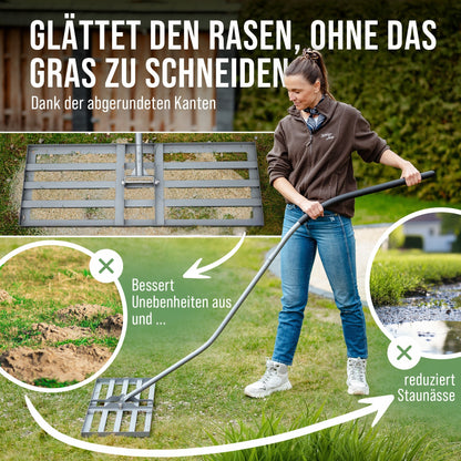 Ergonomic lawn squeegee with click system