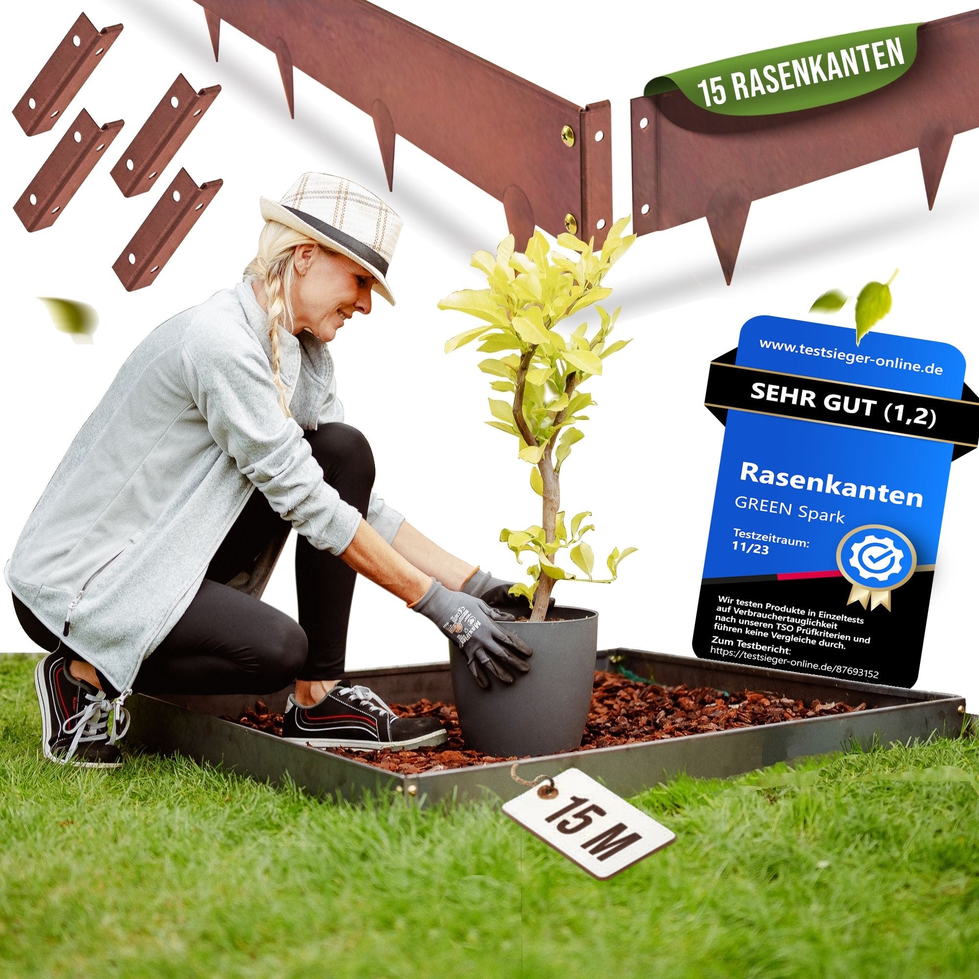 Lawn edging Corten steel 15m