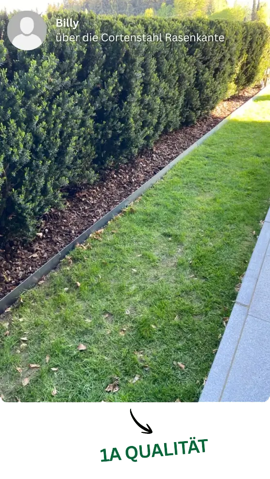Erfahrungsbericht: 1a Qualität bei Rasenabgrenzung aus GREEN Spark Cortenstahl Rasenkanten Elementen