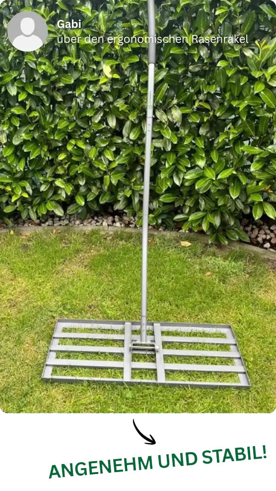 Erfahungsbericht: GREEN Spark Rasenrakel angenehm in der Handhabung und stabil