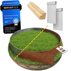 GREEN Spark Cortenstahl Rasenkantenband Set 10m mit Installationshilfe und 2 Verbindern