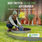 Anwendungsbeispiel: GREEN Spark Rasenkantenband für einen schönen Garten der Geschichte erzählt. Design trifft auf Natur